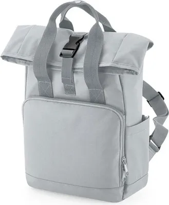 Produktbild von BagBase BG118S | Recycled Mini Twin Handle Roll-Top Backpack - Farbe: Light Grey - Größe: 23 x 32 x 11 cm