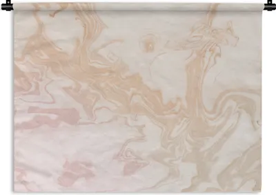 Produktbild von MuchoWow® Wandteppich Wandbehang Marmor - Rosa - Muster 120x90 cm Tapisserie Dekoration Wandtuch - Wohnen - Aufhänger für die Wand