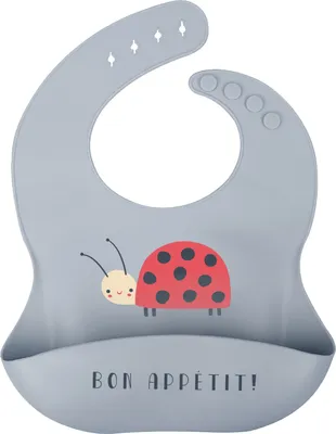 Produktbild von Silikon Lätzchen mit Auffangtasche Marienkäfer Ladybird