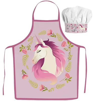 Immagine prodotto di Grembiule da cucina per bambini con cappellino "Unicorno"