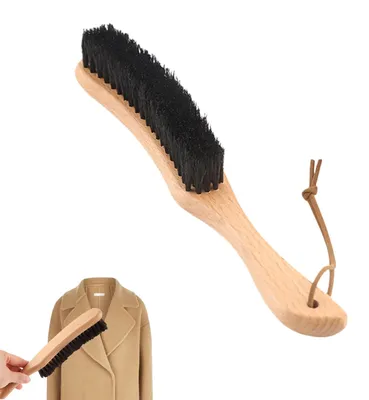 Immagine prodotto di Spazzola per vestiti setole di cinghiale - Nero - 1 pezzo - Per abiti e giacche