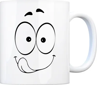 Produktbild von Tassengesichter Kaffeebecher mit Leckermaul Motiv Tasse Kaffeebecher