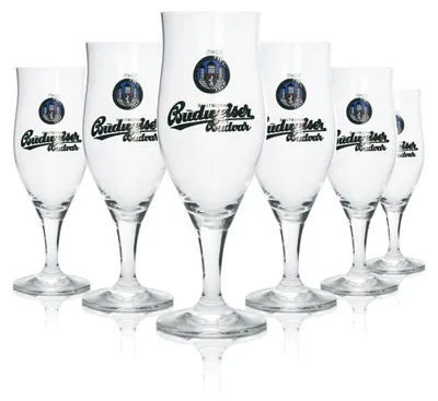 Produktbild von 6x Budweiser Bier Glas Pokal Budwar 0,3l sahm