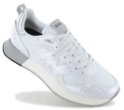 Image de SUN68 Jaki 2.0 Silver Mesh - Baskets pour homme, blanches, Z36119-01, taille 43