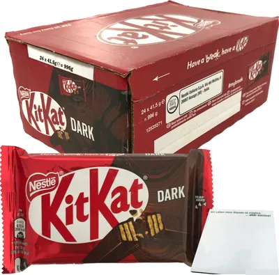 Produktbild von Nestle Kit Kat Dark Waffelriegel mit dunkler Schokolade VPE (24x41,5g Packung)