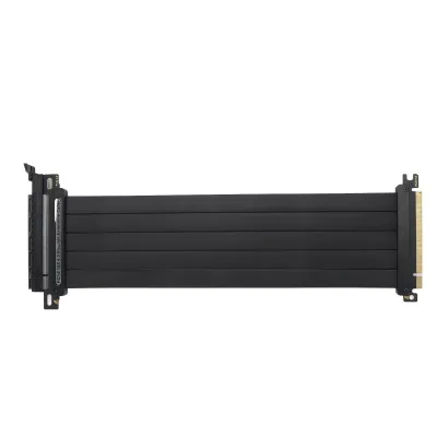 Zdjęcie produktu dla Kabel PCIe 4.0 x16 GPU riser, 16-stykowy, elastyczny, szybki przedłużacz, kąt 180°, ekranowanie EMI, 250 mm / 9,8 cala