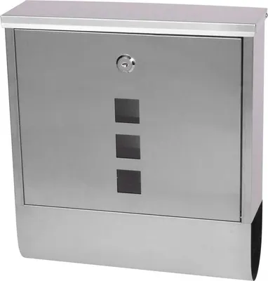 Image de Boite aux lettres MADISON, 340x310x100 mm, avec porte-journaux, acier inoxydable