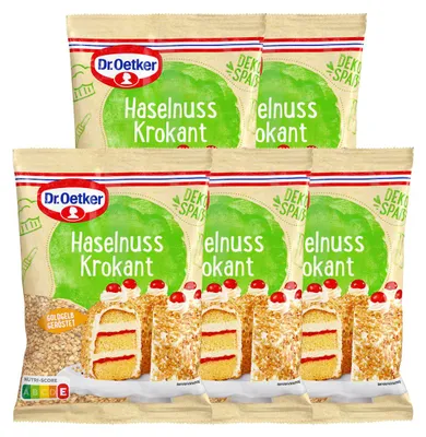 Image de Croquant aux noisettes Dr. Oetker, paquet de 5 (5 x 100 g)