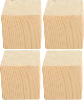 Produktbild von Set mit 4 Holzfüßen, Tragkraft 997,9 kg, robuste Hebeblöcke für Bett, Sofa, Schreibtisch, Tisch, Stuhl