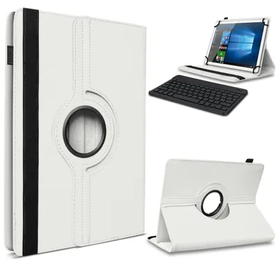 Produktbild von Tablet Hülle Tastatur Tasche 10 10.1 10.3 10.4 10.5 Schutzhülle Bluetooth CaseFarbe 360 Uni:Weiss