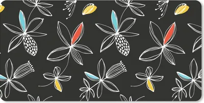 Produktbild von MuchoWow® Schreibtischunterlage Blumen - Linienkunst - Muster 80x40 cm - XXL Mauspad - Gaming Mauspad