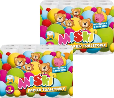 Obrázok produktu pre Toaletný papier 24R Medvedíky 2W MIX - 48 roliek