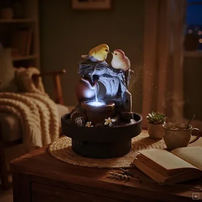 Produktbild von abc HOME | Zimmerbrunnen Vögel | LED