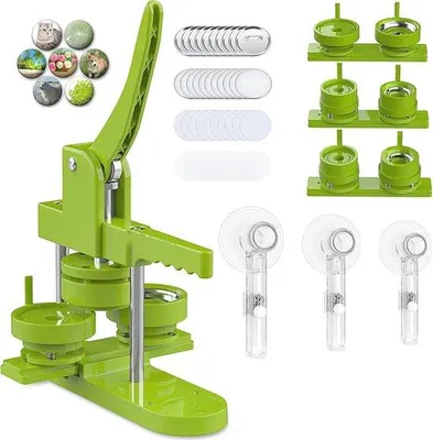 Produktbild von Famanu Button Maker Maschine - DIY Knopfhersteller für individuelle Pin-Badges (25/32/58mm Formen)