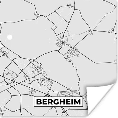 Produktbild von MuchoWow® Poster Karte - Deutschland - Stadtplan - Karte - Bergheim 50x50 cm - Wohnzimmerdekoration