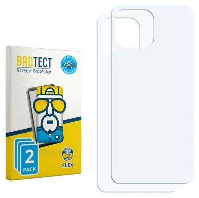 Produktbild von 2x BROTECT Fullscreen Schutzfolie für Xiaomi Mi 11 Lite 5G (Rückseite) Displayschutz Folie Fullcover Klar Transparent