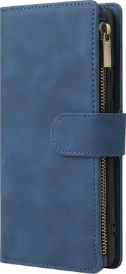 Produktbild von Mobigear Zipper Samsung Galaxy A71 Hülle Klapphülle Geldbörse - Blau
