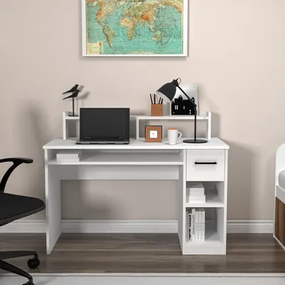 Immagine prodotto di Skye Decor, Eslem - Bianco, scrivania, bianco, pannelli truciolari rivestiti al 100% in melamina, 99,3 x 120 x 55 cm
