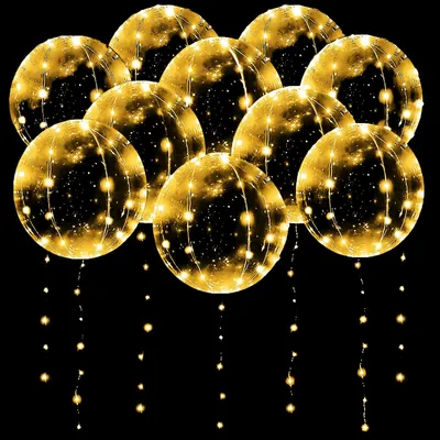 LED-Luftballons, 10 Stück, 50,8 cm, gold, für Partydeko