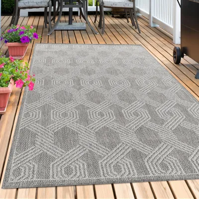 Produktbild von Geometrischer Außen-Teppich 240 x 340 cm für Garten und Balkon