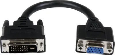 Produktbild von StarTech.com VGA auf DVI Monitor Adapter 20cm - VGA (15 pin) (Buchse) DVI-I (29 pin) (Stecker), 0,203 m, DVI-I, VGA, Stecker, Buchse, Nickel