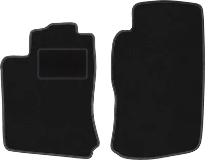Produktbild von Velours-Fußmatten Vorne passend für Opel Vectra B (Fließheck, Limousine, Kombi, Liftback, Bj. 1996-2001) –  schwarz, passgenau, mit Befestigungen set 2 Stk. - STANDARD