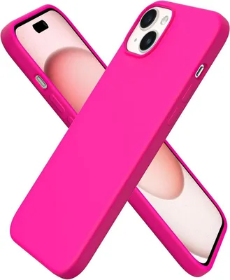 Produktbild von ORNARTO iPhone 15 Plus Hülle Silikon 6,7 Zoll - Kratzfeste stoßfeste Schutzhülle Leuchtend Rosa
