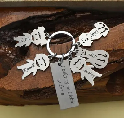 Image de Pendentif porte-clés personnalisé Cadeau Gravure souhaits s