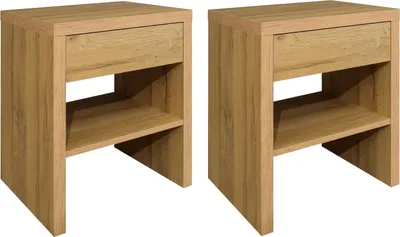Produktbild von Nachtkommode >Five< (2er-Set) in Eiche sanremo hell - 44x52x36 (BxHxT)