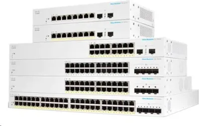 Image de Cisco CBS220-24P-4X, Administré, L2, Gigabit Ethernet (10/100/1000), Alimentation par Ethernet (PoE), Montage en rack