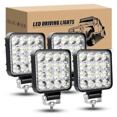Zdjęcie produktu dla Reflektor roboczy LED 48W 12V 24V aluminiowy zestaw 4 sztuki