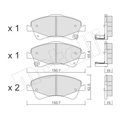 Produktbild von METELLI Bremsbeläge Satz Vorne Bremsklötze für TOYOTA AVENSIS Station Wagon (ZRT27, ADT27) 22-0878-0