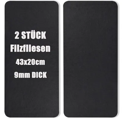 Produktbild von Filz-Pinnwandfliesen mit selbstklebender Rückseite zur Wandmontage, Visionboard für Zuhause, Büro, Schule, Pinnwanddekoration, 43x20 cm, schwarz