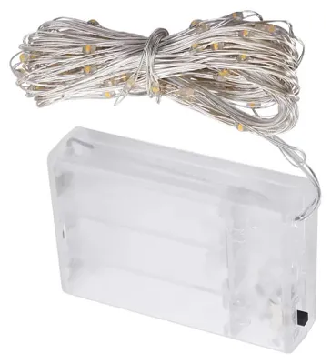 LED-Lichtschnur, warmweiß, 3 m, mit 3 AA-Batterien