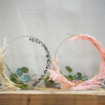 Produktbild von Deko-Ring mit Fuß Gold 30 cm 2 Stück Tisch-Deko Hochzeit Geburtstag