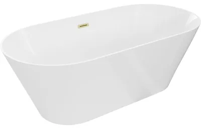 Obrázek produktu pro Mexen Luna Slim volně stojící vana 170 x 75 cm, bílá, přepad zlatý kartáčovaný - 52041707500-55