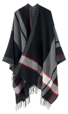 Imagen del producto de Omgoods - Chal/bufanda tipo poncho para mujer, ideal para otoño e invierno