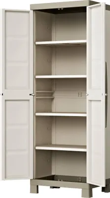 Produktbild von Keter Excellence Kunststoffschrank, hoch, BxTxH: 65x45x182cm, beige/taupe, mit 4 höhenverstellbaren Einlegeböden