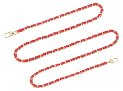 Image de Chaîne de sac à main - Sangle de remplacement avec boucles métalliques - pour sacs à épaule et sacs bandoulière - 140 cm - Rouge et or