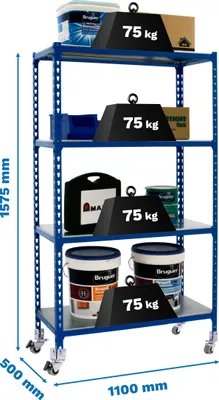 Immagine prodotto di SIMONCLICK MOBILE SUPERPLUS 4/500 1500 AZU/GAL scaffale in metallo