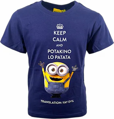 Produktbild von T-Shirt Minions - Bob Keep Calm Dunkelblau 110 cm