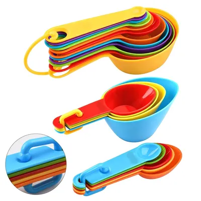 Produktbild von 21 teiliges Messlöffel-Set, Bunte Maßlöffel, Dosierlöffel zum Kochen Backen, Maßangaben für Flüssigkeiten & Pulver, Stapelfähiges