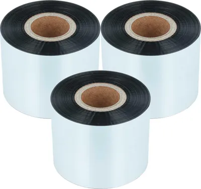 Produktbild von vhbw 3x Thermotransfer-Band kompatibel mit Valentin Desco 106 Drucker Etikettendrucker, Wischfest, 50 mm x 300 m, Wachs Harz Schwarz