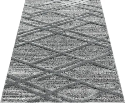 Image de Ayyildiz | Tapis Moderne Pisa 3D - 200 cm x 290 cm - Gris - Design Géométrique - Doux et Résistant