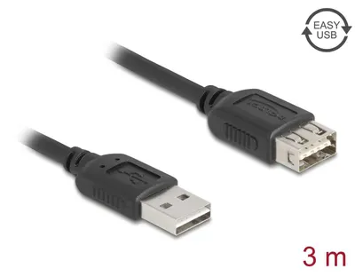 Obrázok produktu pre DeLOCK 81514, 3 m, USB A, USB A, USB 2.0, 0,48 Gbit/s, Čierna