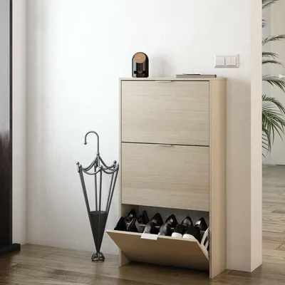 Immagine prodotto di Dmora Scarpiera Asca 22x60x113h cm Marrone Rovere, 18 Paia 3 Ante