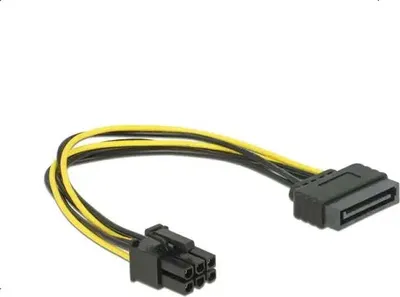 Zdjęcie produktu dla DeLOCK 82924, 0,21 m, SATA, PCI-E, Męska, Męska, Czarny, Żółty