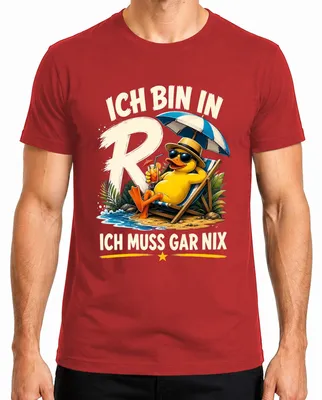 Immagine prodotto di Sono in pensione. Non devo fare niente. T-shirt da uomo, rossa, taglia M, con scritta divertente e sarcastica