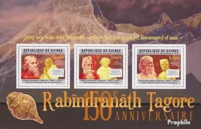 Produktbild von Briefmarken Guinea 2011 Mi 8924-8926 Kleinbogen (kompl. Ausgabe) postfrisch Rabindranath Tagore (1861-1941)