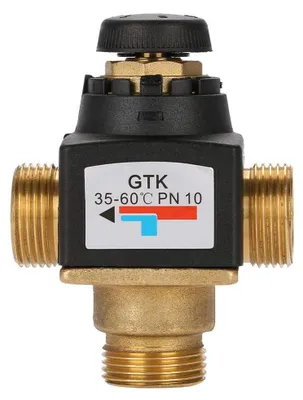 Obrázek produktu pro Termostatický směšovací ventil - 3-cestný, DN20, mosazný, termostatický směšovací ventil pro solární ohřívače